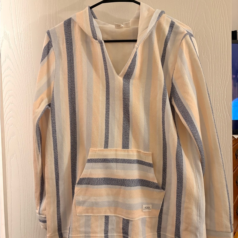 Roxy Striped Hoodie - Cream, Blue, Tan